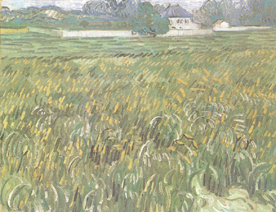Wheat Field at Auvers with White House (nn04)